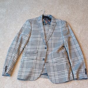 Paisley & Gray Black and White Glen Plaid Suit